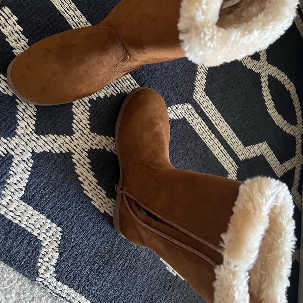 Warm furry boots